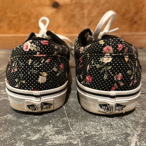 Vans authentic sneakers - black with floral and tiny polka dot print - Picture 4 of 6